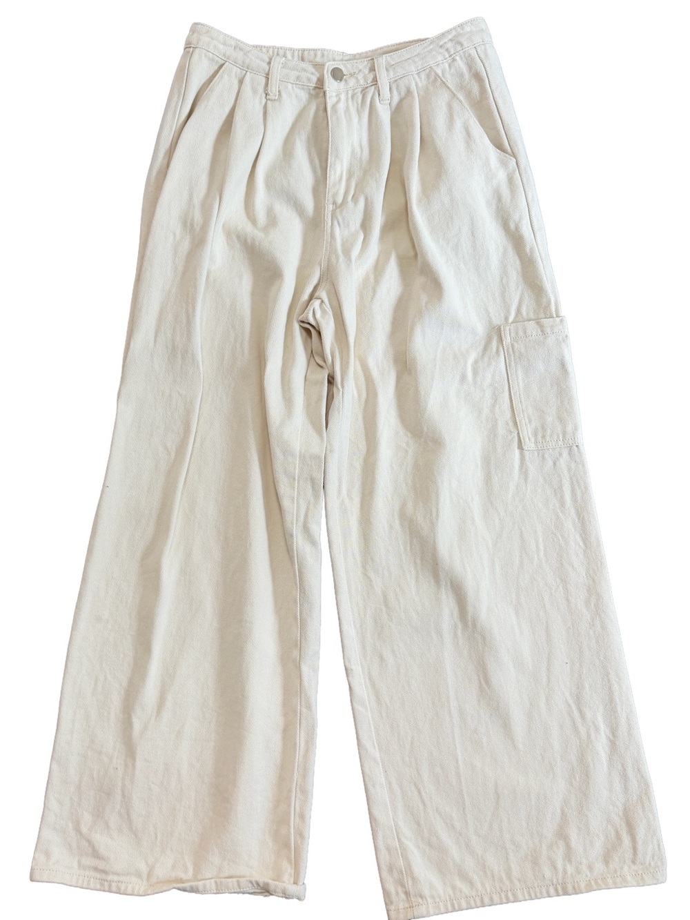 Cream Wide-Leg Flare denim Jeans 100% cotton small 28W w28 28L skater indie
